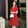 Plus Size Red Summer Dress for Pear-Shaped Women - Slimming Tea Break Style