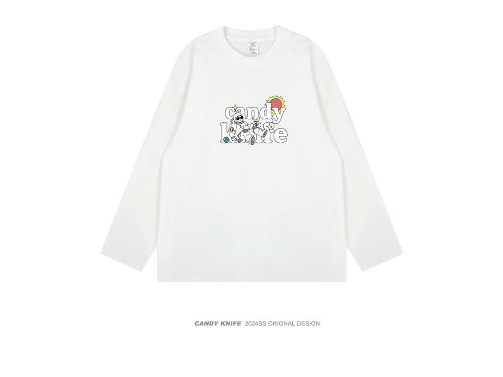 Trendy 2024 American Cartoon Print Unisex Long Sleeve T-Shirt