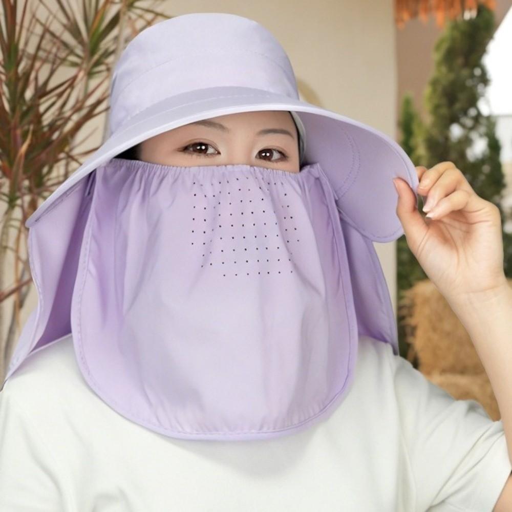 Adjustable Sunshade Shawl Cap Face Cover Neck Protection Cap Portable Picking Tea Hat Travel