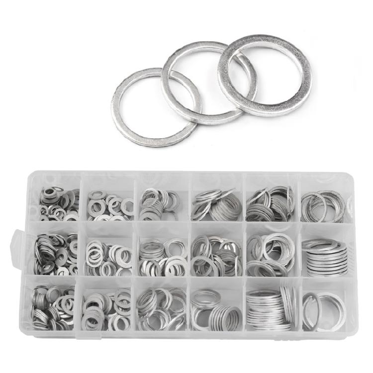 450 Stück Metallprägung, Aluminium Flache Unterlegscheiben Silber Runde Unterlegscheiben, Runde Prägeunterlegscheibe zur Schraubenbefestigung