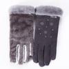 Warm Gloves Winter Suede Gloves Hair Mouth Outdoor Riding Touch Screen Fleece Thickened