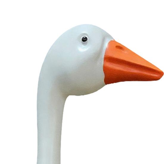 Goose Statue 6"/12" Realistic White Goose Sculpture Resin Decorative Figurine for Outdoor Porch Garden Lawn Yard Home Desk Decor