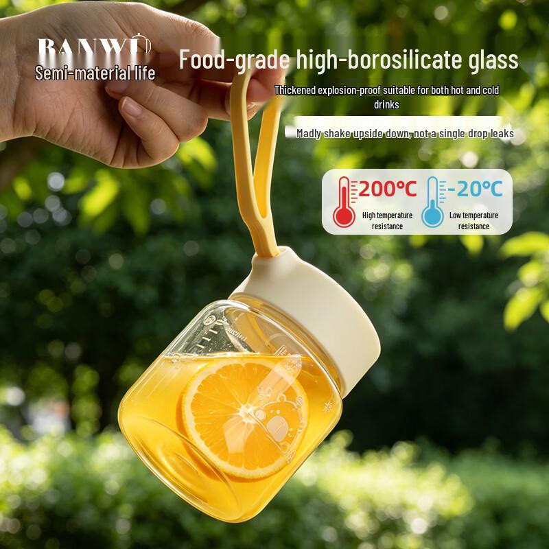 Borosilicate Glass Microwave-Safe Breakfast Mug with Lid