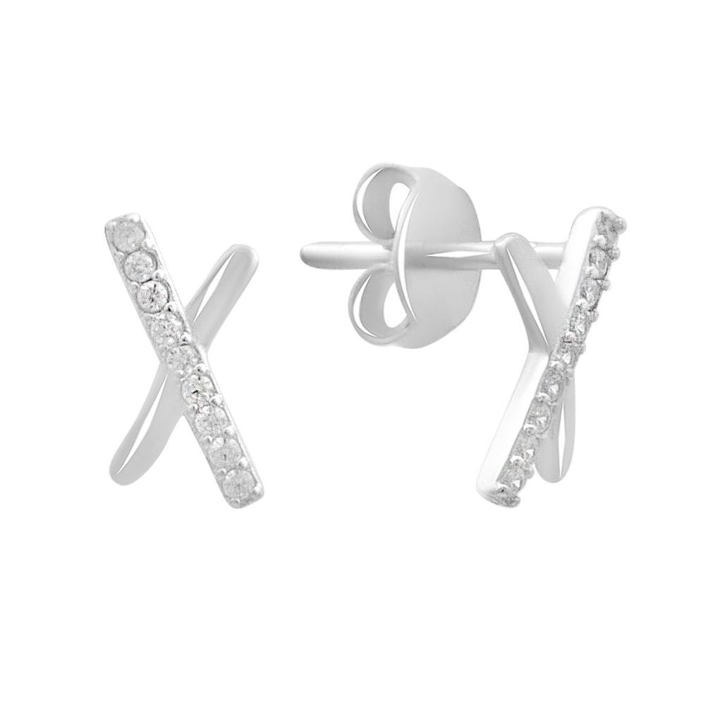 Silver Earrings with Cubic Zirkonia (2186106)
