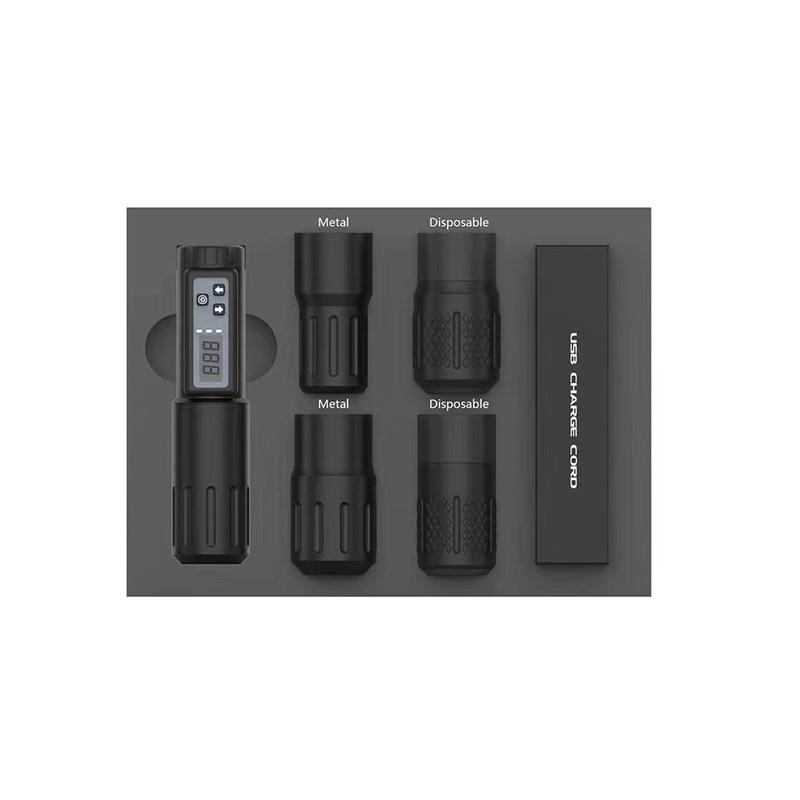 

Ручка для тату-машины с беспроводным аккумулятором, ЖК-дисплей, сменные ручки для татуировки, комплект ручек для татуировки Tattoo equipment чёрный