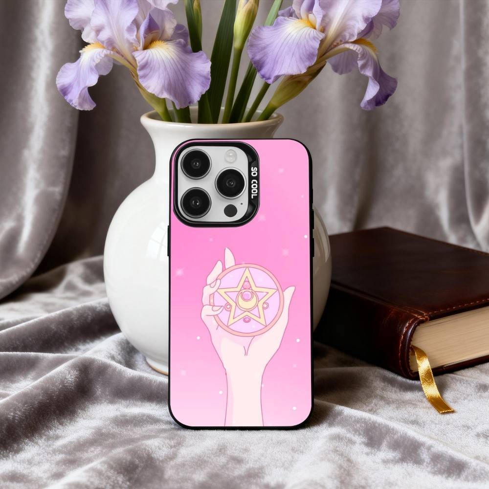 Sparkle Pastel S-Sailor M-Moons Phone Case For iPhone17,16,15,14,13,12,11 Plus,Pro Max Black Candy silver phone case
