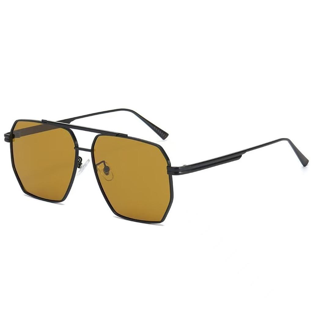 

Double Bridge Sunglasses Unisex Large Frame Sun glasses Metal Frame Eyewear Polarized Polarized Eyeglasses For Cycling Outdoor черный коричневый