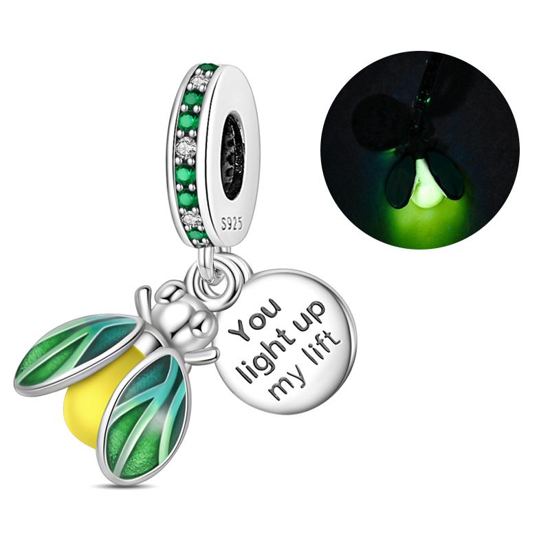 Glow In The Dark Firefly Copper Charms Fits Original 3Mm Bracelet Beads Women Diy Fashion Jewelry Gifts