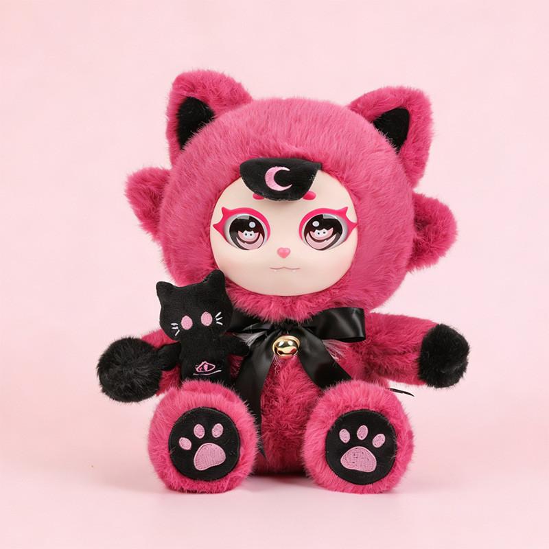 Cute Purple Moon Ghost Cat Plush Toy Cartoon Soft Doll For Kids And Collectors PlumPurple