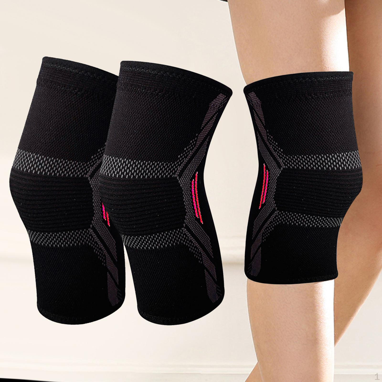 

2 шт. наколенники, компрессионный рукав, поглощающий пот, нескользящий, поддерживающий бандаж, протектор для Red XL