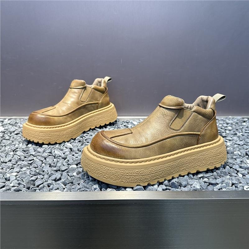Winter Große Kopfschuhe Fleece Warm Retro Freizeitschuhe Plateau Leder Martin Stiefel Trendige Schuhe mbz