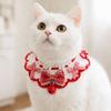Cartoon Cat Knitted Scarf Handmade New Year Dog Costume Chinese New Year Puppy Collar  Pet Costume