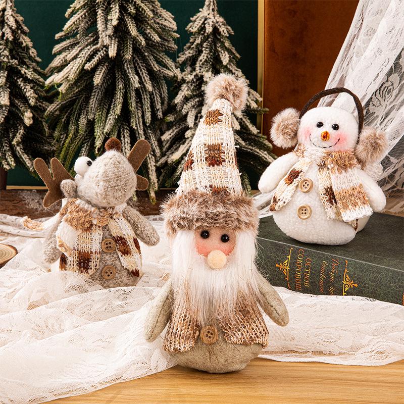 Christmas Snowman Ornament with Knitted Hat and Scarf