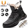 Labor Insurance Shoes Men's Bag Steel Head Anti-smashing and Anti-piercing Flying Weaving Comfortable Safety Protective Shoes Tooling Shoes High Top