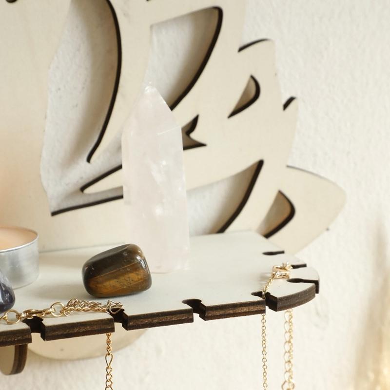 Elegant Carve Wood Human Figure Candle Sconce Display Shelf Wall Mounted Shelf Unique Shelf for Modern Interiors