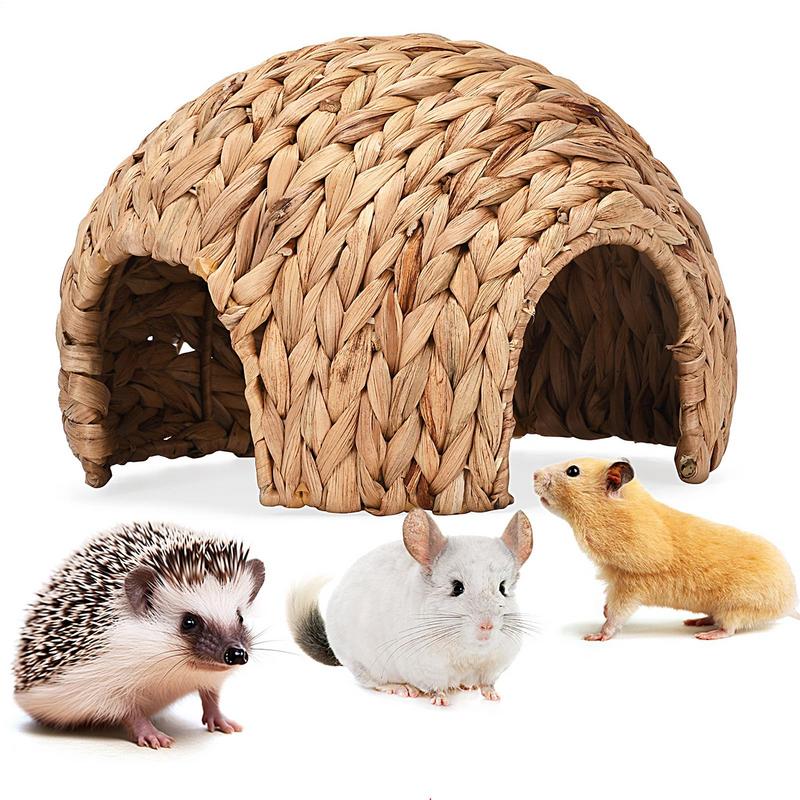 Kaninchen Tunnel Sicher Kaninchen Gras Haus Natürliches Rohrkolben Versteck Handgemachtes Rohrkolben Haus für Chinchilla Meerschweinchen Kaninchen