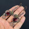 Red Garnet Jewelry, 999 Copper Wire Wrapped Earrings, Handmade Gemstone Jewelry Earrings For Memorial Day
