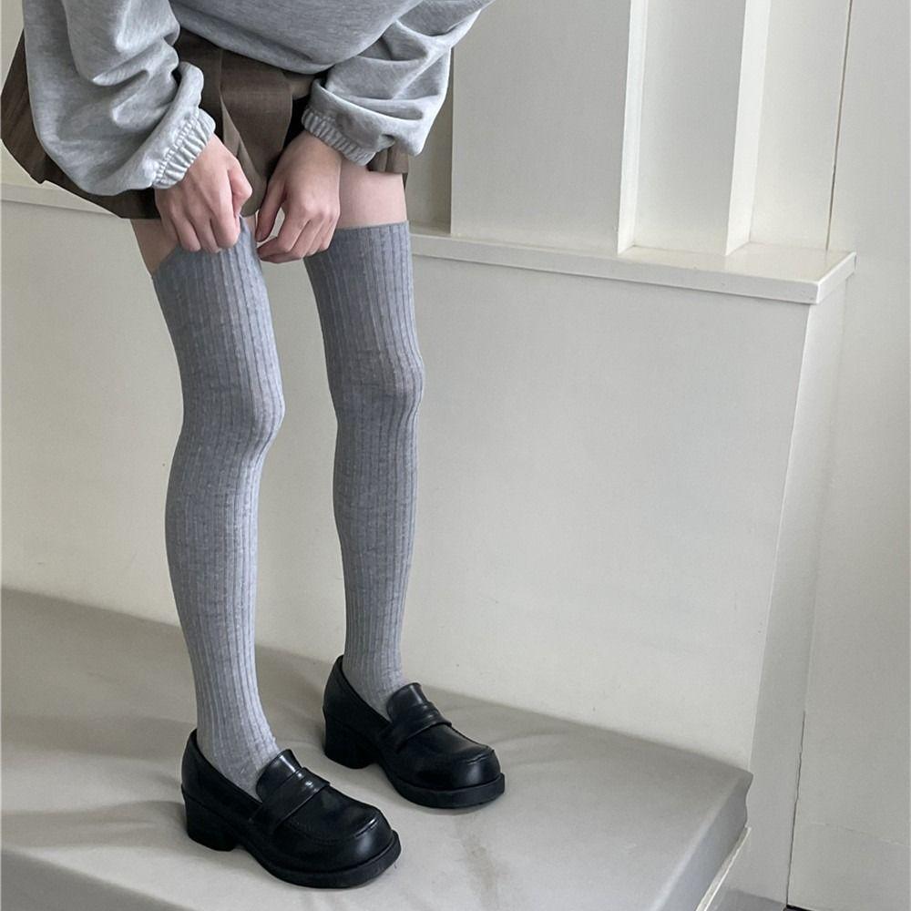 Keep Warm Long Tight Socks Pure Cotton Calf Socks Y2K Boot Socks  Fall Winter