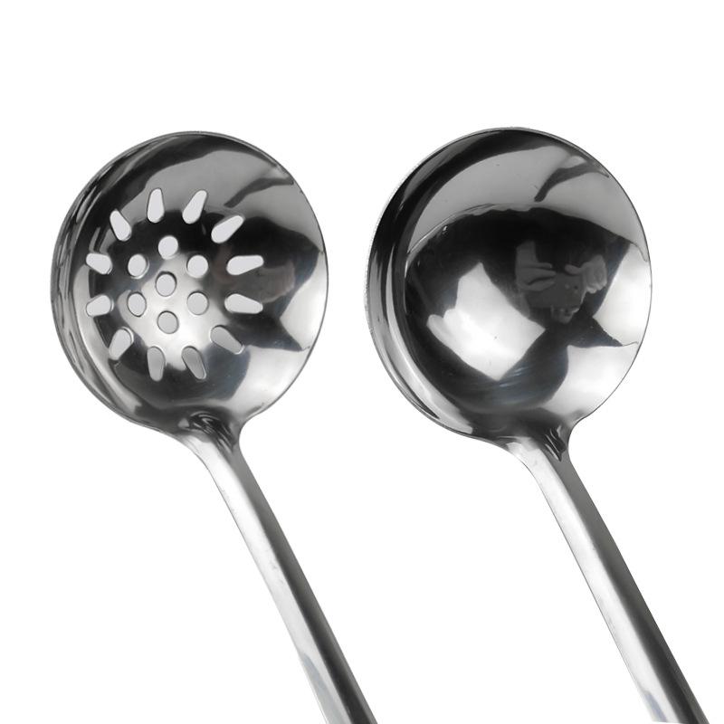 Large Stainless Steel Slotted Spoon for Serving or Drinking Soup, Long Handle for Hot Pot & Porridge