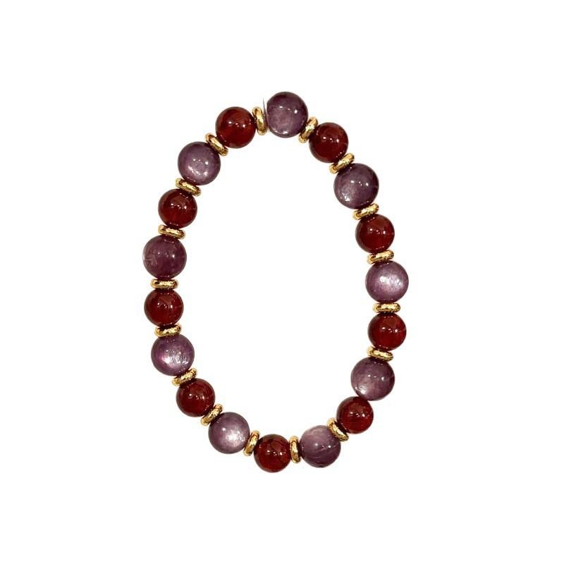 Purple Jade Fragrant Nine Purple Fire Natural Garnet Amethyst Bracelet Simple Versatile Women's Jewelry