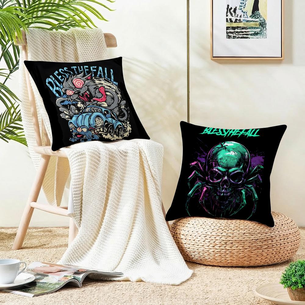 Heavy BBlessthefallS Cushion Cover Breathable and skinfriendly linen pillowcase square removable and washable cushion