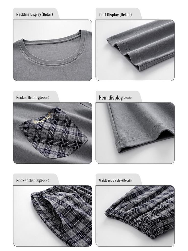 Men's Plus Size Pure Cotton Long Sleeve Pajama Set - Spring & Autumn 2025 Collection