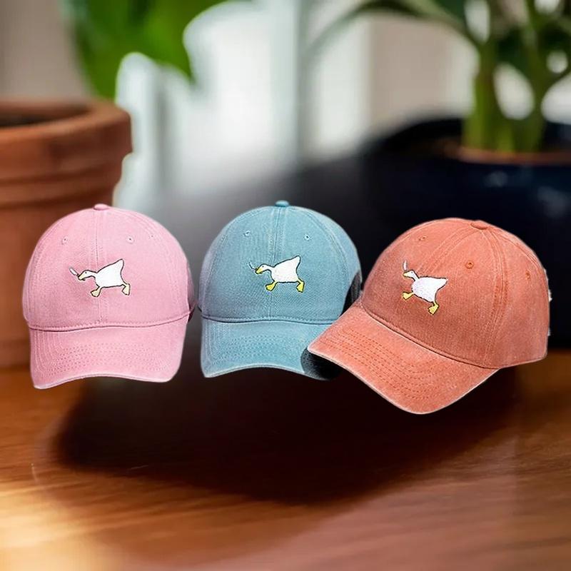 Embroidered Baseball Cap With Goose Pattern For Uninsex Casual And Fashionable City Style Duckbill Cap