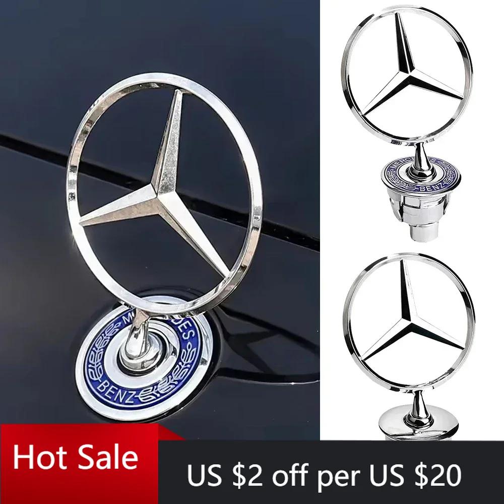 Hots Emblema-Estrela Capô-Emblema Carro Capô Dianteiro Logo Cromado Marcação Capô para Mercedes Benz Classe C E S W204 W205 W212 W213 W211 W220 W222