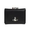 Vivienne Westwood West Queen Button Closure Faux Leather Wallet Men wallet Black 5115002MWS0026N401