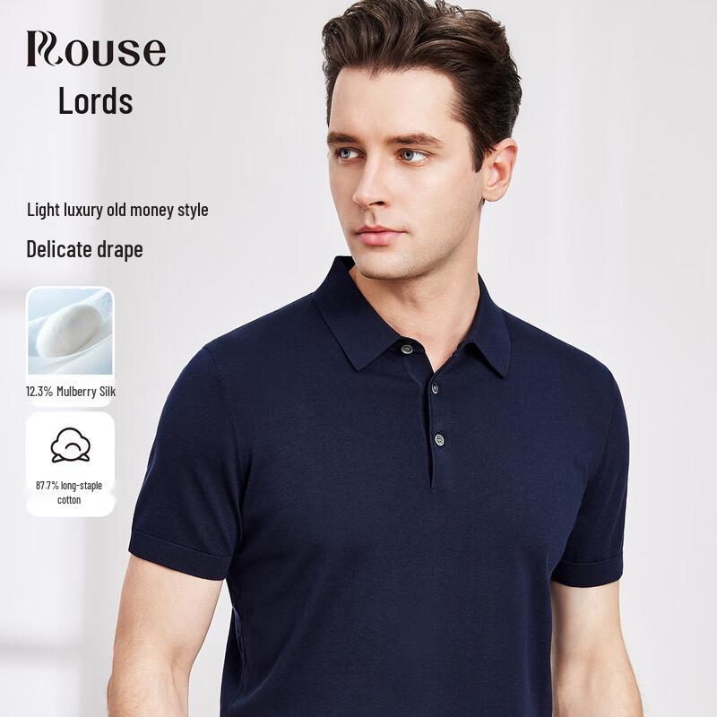 Lozo Men s Silk Blend Knitted Polo Shirt 48 (170/88A)