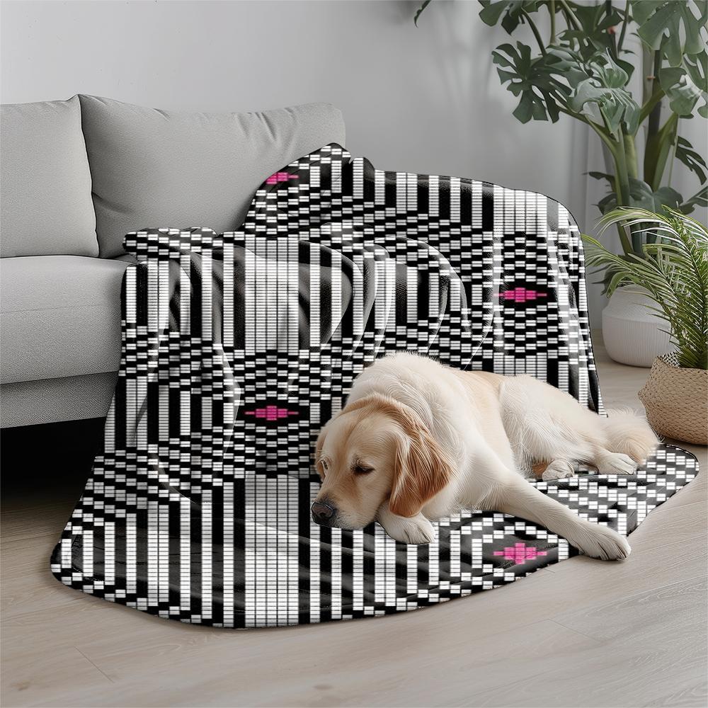 Geometric Pattern Blanket Microfiber Flannel Cover Blanket Bedroom Living Room Sofa Soft And Comfortable Home Decoration