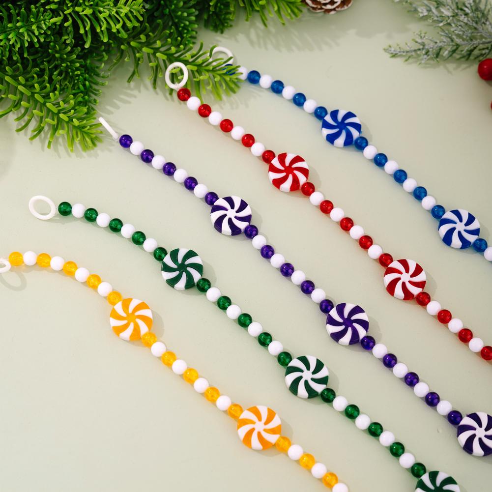 Christmas Candy String Garland Colorful Beaded Tassel Decoration Festive Christmas Candy Garland for Xmas Tree for Wreath
