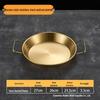 Gold Thickened Stainless Steel Seafood Plate with Handles - Korean Style for Crawfish, Fries, Fried Chicken, and Rice.
