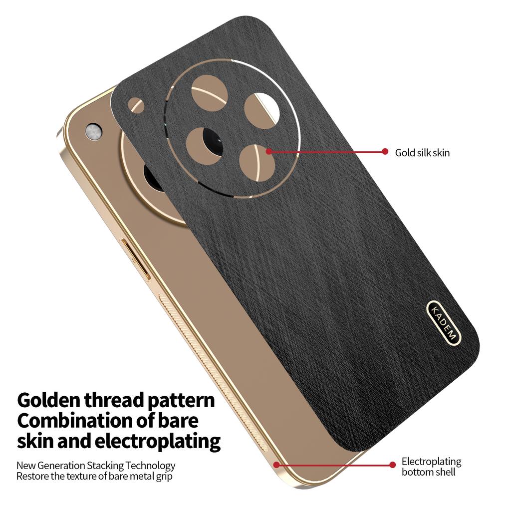 KADEM For Oppo Find X8s+ 5G Case Electroplating Silk Texture PU+TPU Phone Back Cover