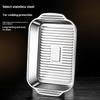 Stainless Steel Rectangular Deep Tray With Handle Rust-Proof Multi-Purpose Food Storage Tray For Kitchen Use Tools