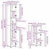 Bathroom Furniture Set with Door 4 Pcs Black Plywood and Metal