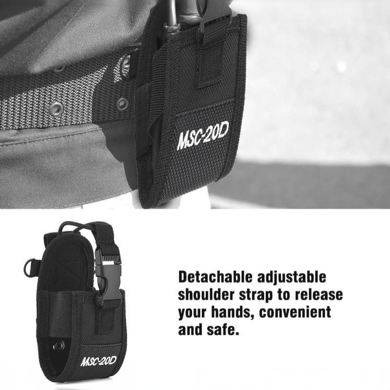 MSC-20D Waterproof Nylon Walkie Talkie Pouch Adjustable Sling Radio Holder Case for Hiking Patrol Construction Work