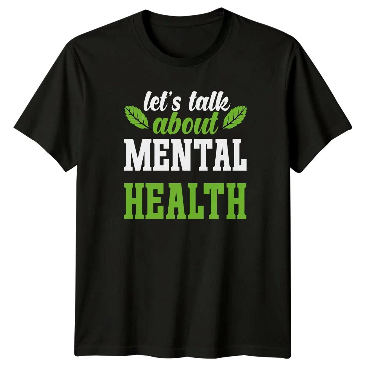 Lets Talk About Mental Health T-Shirt Wellbeing Support Mental Health Awareness XL