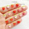 30pcs Resin Mini Pink Series Strawberry Nail Art Flat Back Stone Figurines Scrapbook DIY Jewelry Decor Crafts