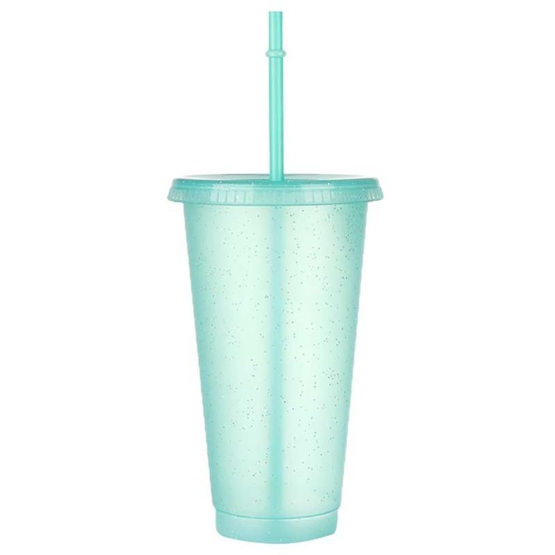 1pcs Summer Creative Water Cup Sequin Glitter Straw Cup Plastic Multi-specification Straw Design Comfortable Straw Cup