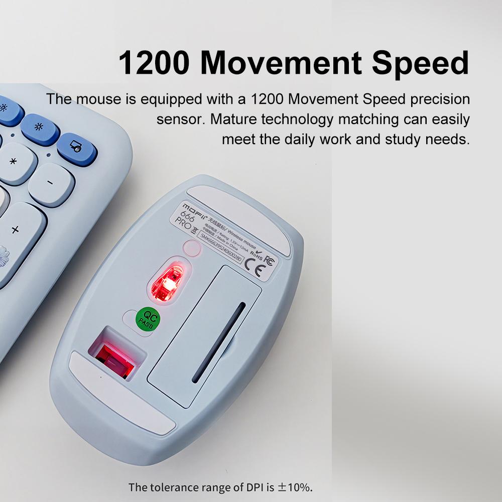 Mofii Wireless Keyboard and Mouse Set 110Key Full Size UltraSlim 2.4GHz 1200 Movement Speed USB