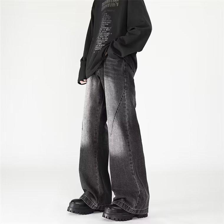 Men's American Retro Wide-Leg Cleanfit Jeans - Autumn/Winter Flared Style