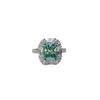 3 Carat Green Radiant Moissanite Rectangular Cut Ring - European and American Popular New Style