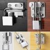 Stainless steel cabinet door lock buckle sliding door buckle anti opening drawer padlock door bolt door buckle 40 x 45 mm left opening small  silver