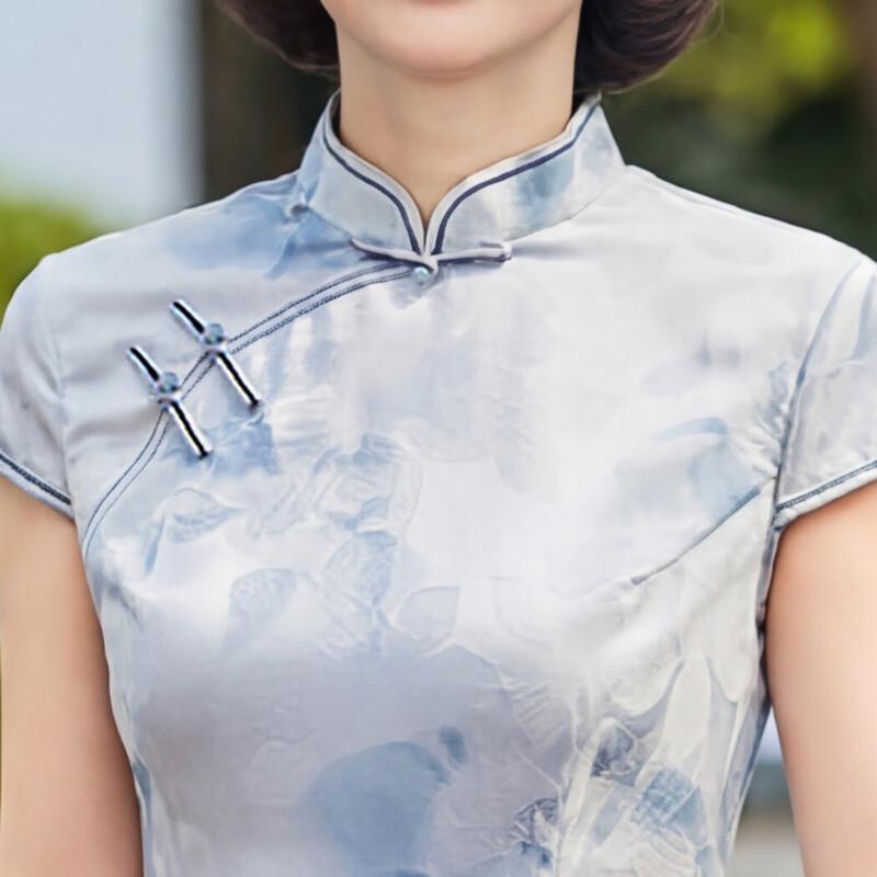 Elegant Printed Summer Qipao Dress for Women