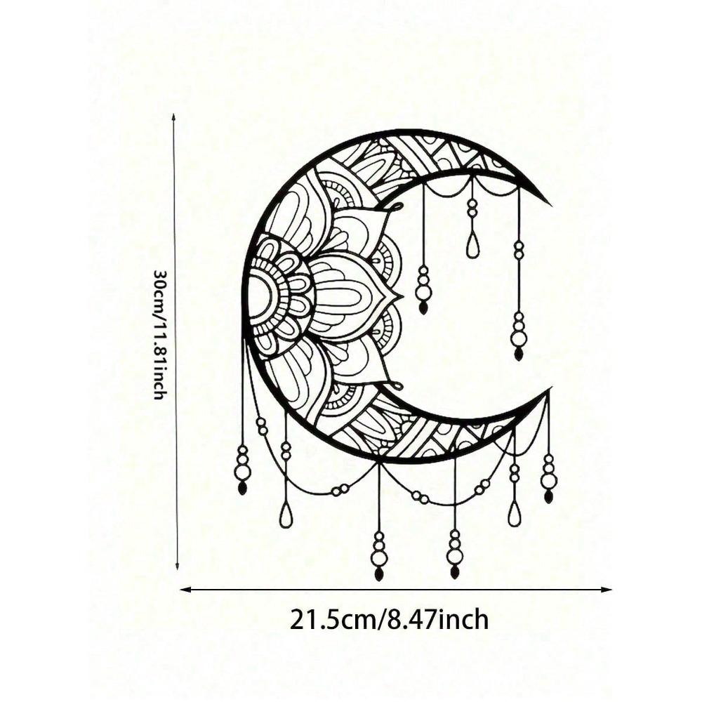 Bohemian Mandala Moon Wall Art with Healing Crystals Metal Wall Hanging Spiritual Room Decor Yoga Meditation Gifts