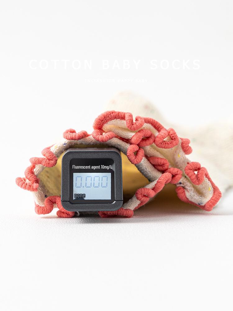 Newborn Baby Girl Mid-Calf Ruffle Princess Socks, Class A Cotton for 0-3 Years, Suitable for Spring, Autumn, Winter