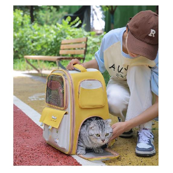 

Large Capacity Pet Bag Translucent Foldable Backpack Portable Cat Bag