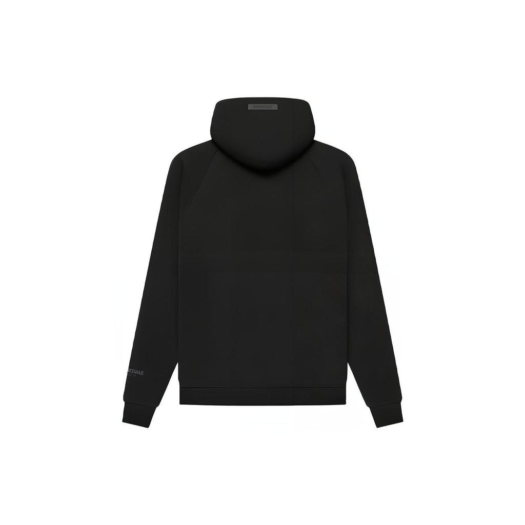 Fear of God Essentials Fleece-Lined Hoodie With Letter Print Unisex Sweatshirt Black FOG-FW21-156