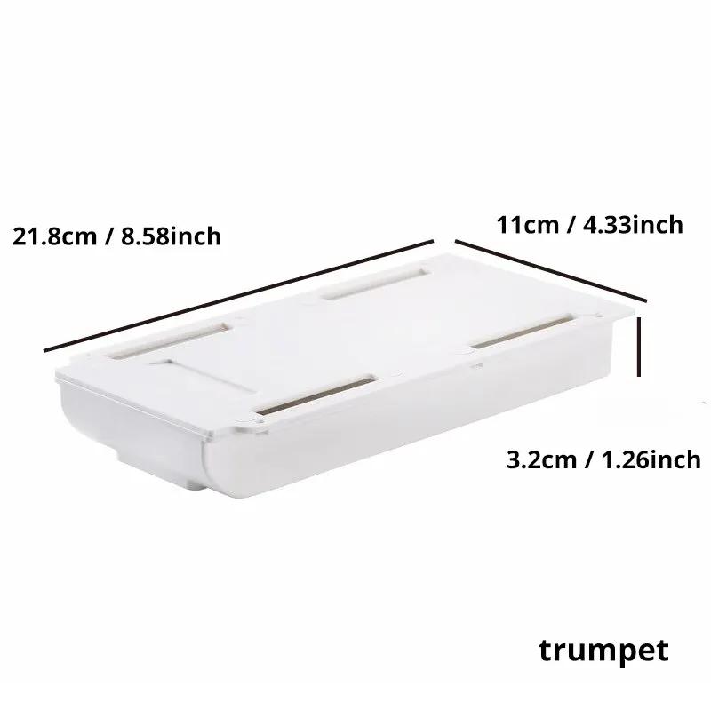 

1Piece White Selfadhesive Storage Drawer Box Makeup Pencil Tray Table Hidden Under Table Stand Self-Adhesive Under-Drawer Storage Box